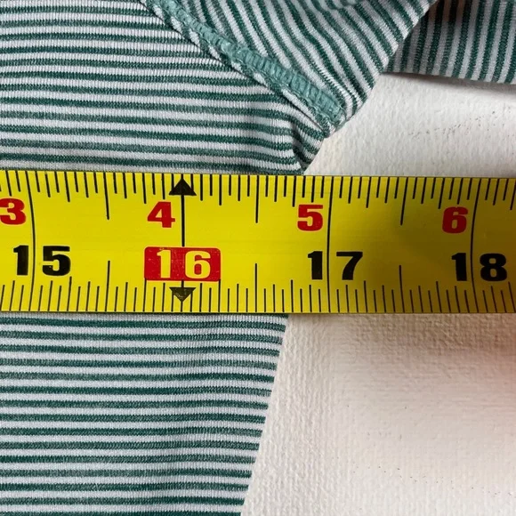 Zella Striped Long Sleeve Activewear Green Shirt Top Cutout Back - Size Small - Picture 8 of 10
